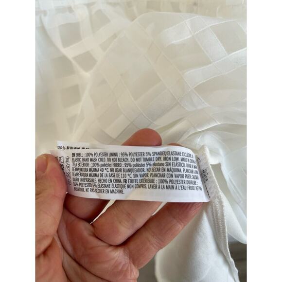 Anthropologie English Factory Woman White Gridded Puff Sleeve Dress, Siz… - Picture 11 of 11